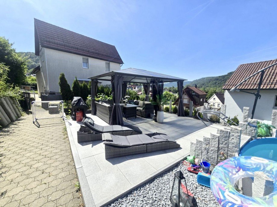 Terrasse mit Pool Einfamilienhaus Aalen