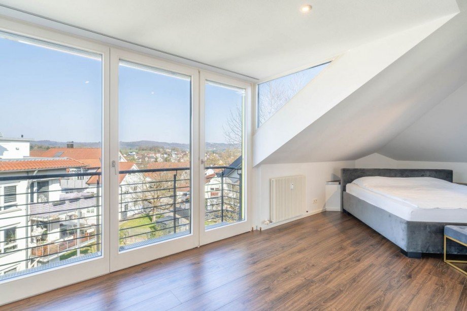 Schlafzimmer Penthousewohnung Weissach im Tal