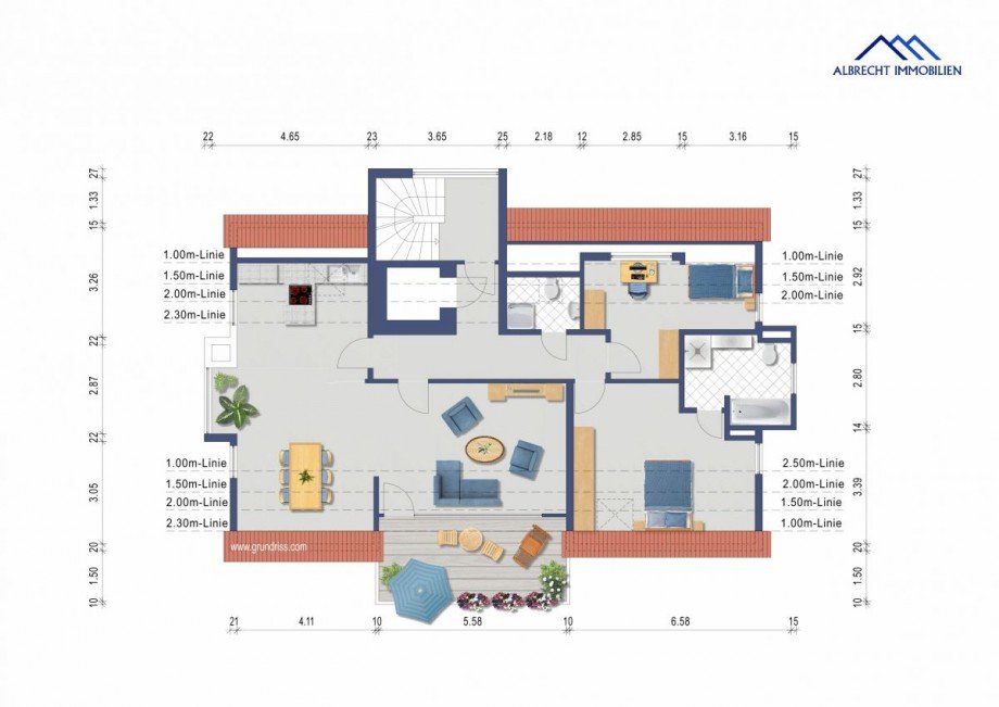 Grundriss ge�ndert Dachgeschosswohnung Stuttgart