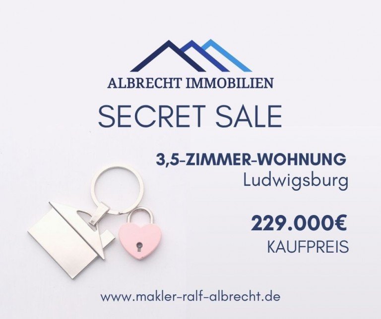 Secret Sale Ludwigsburg Etagenwohnung Wohnen/Kapitalanlage in beliebter Lage � 3,5-Zimmer-Wohnung mit Aufzug, Balkon und Tiefgarage