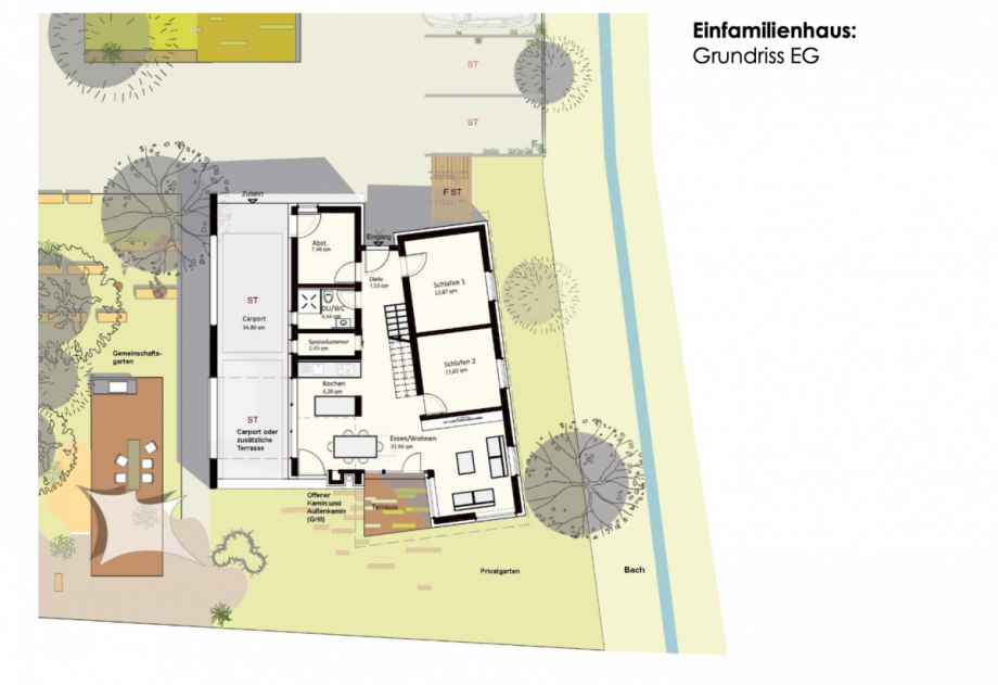 Grundriss Erdgeschoss Einfamilienhaus Auenwald