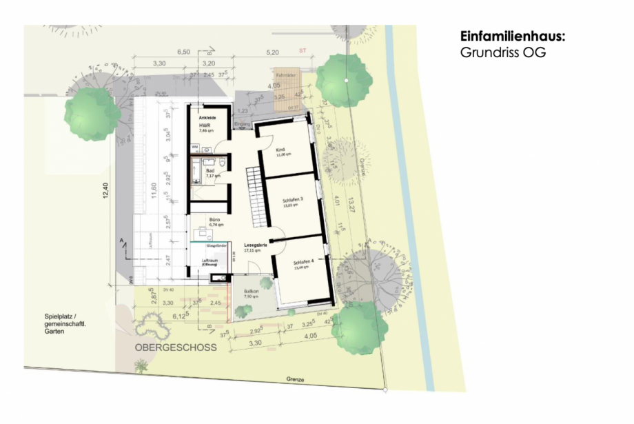 Grundriss Obergeschoss Einfamilienhaus Auenwald