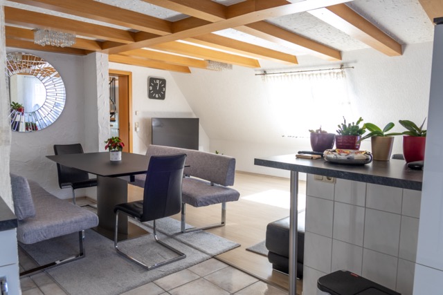 Essbereich Dachgeschosswohnung Murrhardt